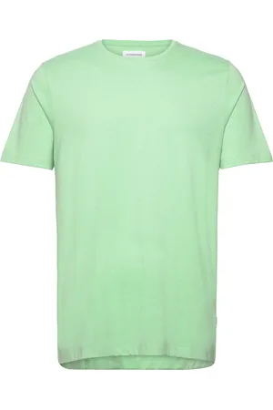 Lindbergh Mouliné O-Neck Tee S/S Tops T-shirts Short-sleeved Green