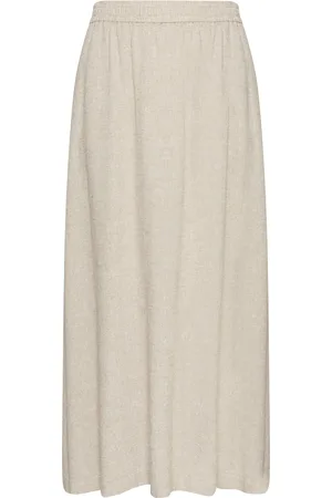 MSCH Mschpennie Ginia Hw Skirt Skirts Knee-length & Midi Skirts Cream