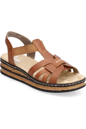 Rieker 62918-14 Shoes Summer Shoes Platform Sandals Brown