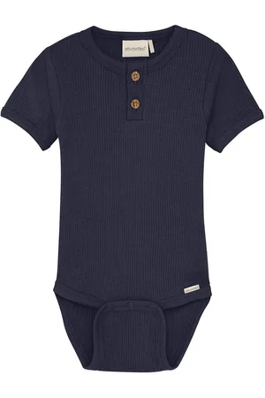Minymo Body Ss Rib Bodies Short-sleeved Navy