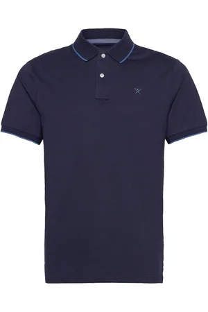 Hackett Tipped Jersey Polo Designers Polos Short-sleeved Navy