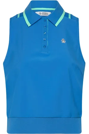 Original Penguin Sl Woven Waist Length Polo Sport Women Sport Clothing Sports Tops & T-shirts Blue