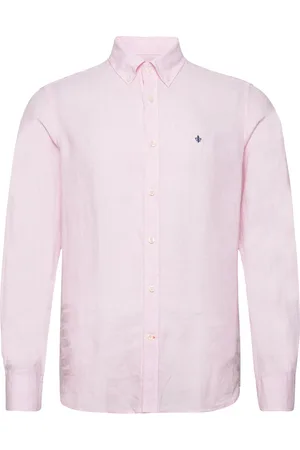 Morris Douglas Linen Shirt-Classic Fit Designers Shirts Casual Pink