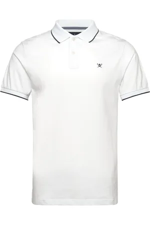 Hackett Tipped Jersey Polo Designers Polos Short-sleeved White
