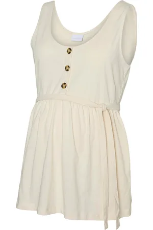 Mama;licious Mlevi Lia Sl Jrs Top 2F Noos Tops Blouses Sleeveless Cream