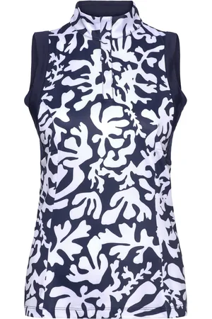 Callaway Abstract Floral Sleeveless Polo Sport Sport Clothing Sports Tops & T-shirts Sport Polos Navy