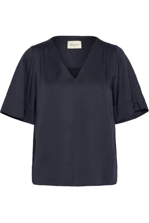 GANT Ss Blouse Tops Blouses Short-sleeved Navy