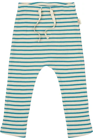 Petit Piao Pants Modal Striped Bottoms Leggings Green