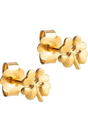 Enamel Organic Clover Mini Studs Accessories Jewellery Earrings Studs Gold