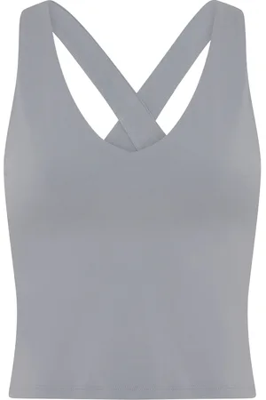 GIRLFRIEND COLLECTIVE Float Zoe Tank, Cross-Back Tops T-shirts & Tops Sleeveless Grey