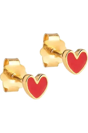 Enamel Amore Studs Accessories Jewellery Earrings Studs Red