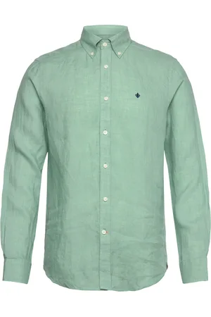 Morris Douglas Linen Shirt-Classic Fit Tops Shirts Linen Shirts Green