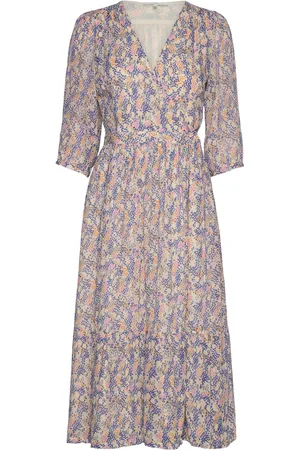 Second Female Poppi Midi Dress Polvipituinen Mekko Blue