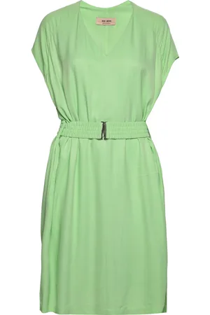 Mos Mosh Ridley Twill Viscose Dress Lyhyt Mekko Green