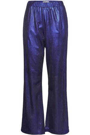 Lollys Laundry Tuula Pants Bottoms Trousers Wide Leg Blue