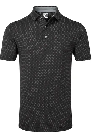 FootJoy Stretch Lisle Dot Print Sport Men Sport Clothing Sport Tops Sport Polos Sport Short-sleeved Polos Black