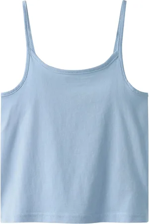 LMTD Nlfnove Strap Crop Top Tops T-shirts Sleeveless Blue