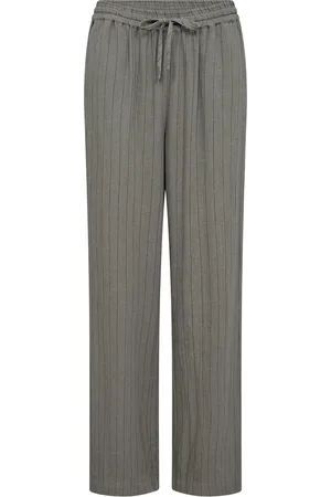 soyaconcept Sc-Poula Bottoms Trousers Straight Leg Grey