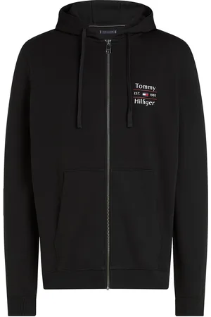 Tommy Hilfiger Hilfiger Stack Hoody Zt Tops Sweat-shirts & Hoodies Hoodies Black