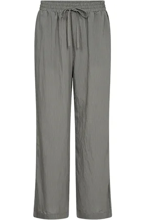 soyaconcept Sc-Poy Bottoms Trousers Wide Leg Grey