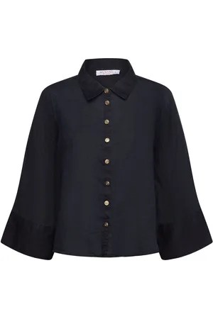 BUSNEL Romy Shirt Tops Blouses Long-sleeved Navy