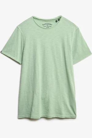 Superdry Raw Edge Slub T Shirt Tops T-shirts Short-sleeved Green