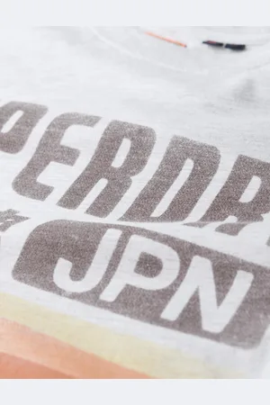 Superdry Japan Stripe Relaxed Tee Tops T-shirts Short-sleeved White