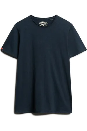 Superdry Raw Edge Slub T Shirt Tops T-shirts Short-sleeved Navy