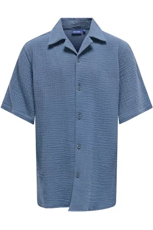 Only & Sons Osjkyle 0158 Ss Shirt Wvn Tops Shirts Short-sleeved Shirts Blue