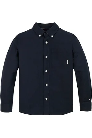 Tommy Hilfiger Linen Blend Relaxed Shirt Ls Tops Shirts Long-sleeved Shirts Navy
