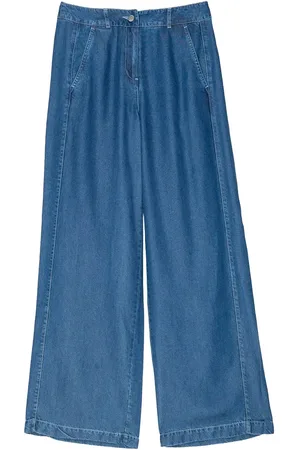 Ivo Nikkolo Woven Trousers, Tenc Bottoms Jeans Wide Blue