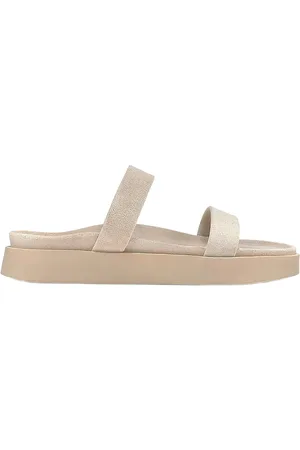 INUIKII Strappy Suede Shoes Sandals Flat Sandals Beige