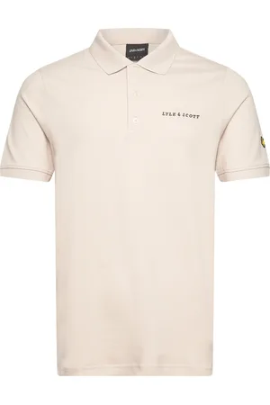 Lyle & Scott Embroidered Polo Shirt Tops Polos Short-sleeved Beige