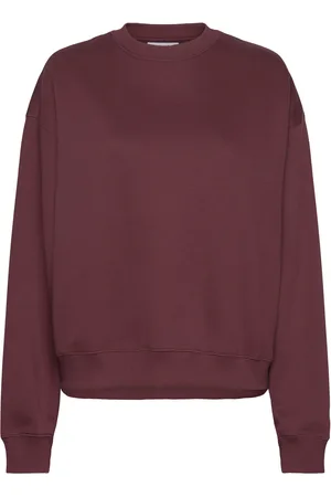 Weekday Essence Standard Sweatshirt Tops Sweat-shirts & Hoodies Sweat-shirts Burgundy