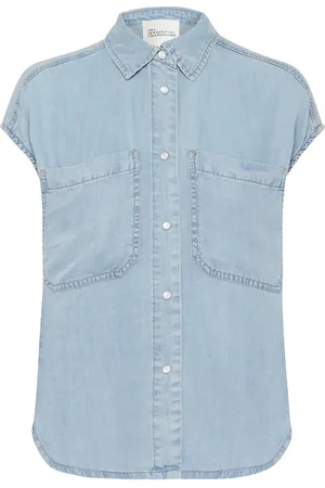 My Essential Wardrobe Nellymw Ss Shirt Tops Shirts Denim Shirts Blue