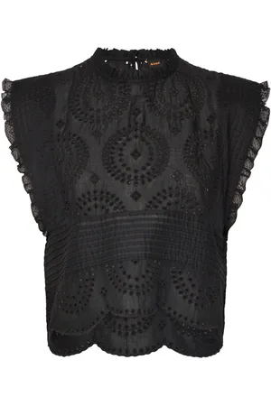 HUGO BOSS C_Bredy Tops Blouses Short-sleeved Black
