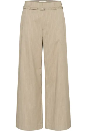 Gestuz Gztiff Hw Wide Pants Bottoms Trousers Wide Leg Beige