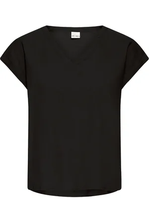Ichi Ihlinno Ss Tops Blouses Short-sleeved Black