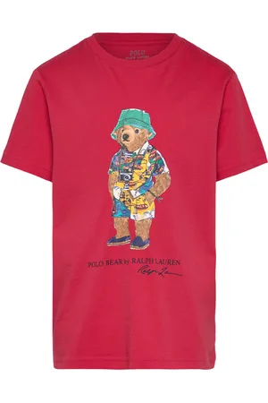 Ralph Lauren Polo Bear Cotton Jersey Tee Tops T-shirts Short-sleeved Red