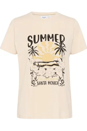 Saint Tropez Kuvisz T-Shirt Tops T-shirts & Tops Short-sleeved Cream