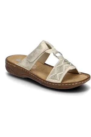 Rieker V2864-60 Shoes Sandals Flat Sandals Beige