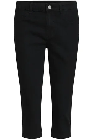 VILA Vijeggy Rw Capri Black Sta - Noos Bottoms Trousers Capri Trousers Black