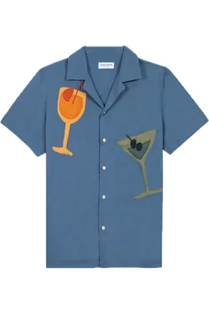 Maison Labiche Morney Shirt Tops Shirts Short-sleeved Shirts Blue