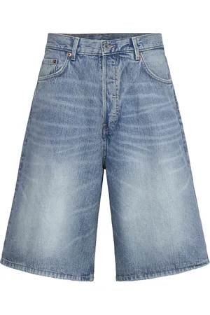 Weekday Astro Denim Loose Baggy Shorts Bottoms Shorts Denim Blue