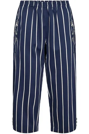 soyaconcept Sc-Akila Stripe Bottoms Trousers Straight Leg Blue