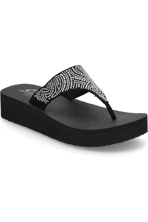 Skechers Women Vinyasa Paisley Wave Flipflopit Rantasandaalit Sandaalit Black