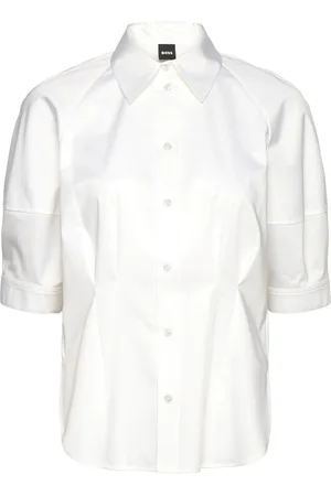 HUGO BOSS Belaurena Tops Shirts Short-sleeved White