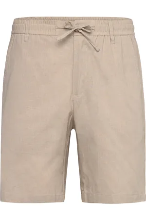 Anerkjendt Aklt James Cot/Linen Ela Shorts Bottoms Shorts Linen Shorts Beige