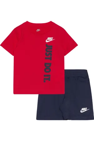 Nike Ks-Knit Short Set Sport Sets With Short-sleeved T-shirt Red
