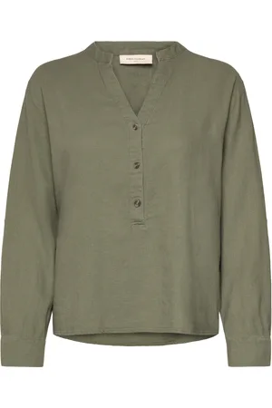 Freequent Fqlava-Shirt Tops Shirts Long-sleeved Green